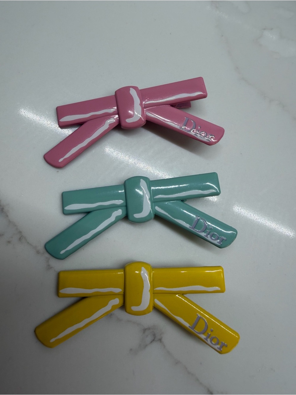 Dior beauty bow clips NWT